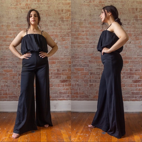 Vintage Pants - SALE 1970s TRUE VINTAGE BLACK JUMPSUIT Vintage Pants - SALE 1970s TRUE VINTAGE BLACK JUMPSUIT